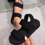 Boho Chic Women'S Espadrille Sandals - Beige Fabric With Elastic Strap, Open Toe, Low Platform Heel, Perfect For Beach & Casual Wear, Summer Sandals - Image 3