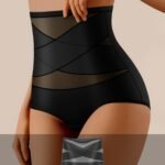 1Pc Quasti Women'S High-Waisted Underwear - Non-Padded Belly Control Panties, Soft Breathable Everyday & Formal Wear In Elegant Teal - Posture Support & Waist Definition, Comfortable Lingerie, Crossband Design, Skinsafe Material