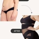 1Pc High-Waist Tummy Control Shaping Panties With Cross-Compression Design - Seamless, No-Show Underwear For Women, Nylon & Elastane Blend, Machine Washable, Elegant Solid Color, Slimming Fit For Belly & Hips, Waist Slimming Panties|Crosscompression Panties|Before After Comparison, Tummy Control Underwear