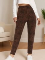 Plus Size Women'S High-Waisted 7/8 Leggings - Soft Stretchy Workout Tights With Four-Way Stretch, Herringbone Print & High Elastic Waistband For Gym, Yoga, Running - All-Season Machine Washable Fitness Pants - Image 10