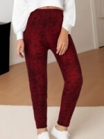Plus Size Women'S High-Waisted 7/8 Leggings - Soft Stretchy Workout Tights With Four-Way Stretch, Herringbone Print & High Elastic Waistband For Gym, Yoga, Running - All-Season Machine Washable Fitness Pants - Image 8