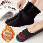 5Pcs Comfortable Warm Mid-Calf Boot Socks - Soft, Breathable, Elastic Polyester For Cold Weather, Mid-Calf, Boot Socks - Image 3