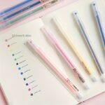 12Pcs 12Pcs Color Gel Pen Set Kawaii Blue 0.5Mm Ballpoint Pen For Journal Cute School Supplies Stationery Office Accessories - Image 8
