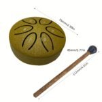 Mini 7.62 Cm Steel Tongue Drum, Hollow Drum, Carbon Steel Hand Drum, Percussion Instrument, Portable Mini Iron Drum, Send Drum Mallets, Music Book, Suitable For Beginners - Image 2