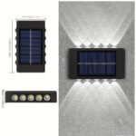 Solar-Powered Outdoor Courtyard Lamp, 10 Led Bead Wall-Mounted Decorative Fence Wash Wall Illumination, Up And Down Illumination, Ip44, Suitable For Exterior Walls, Full-Brightness Use, Energy-Efficient Led Lighting | Modern Pendant Light | Acrylic Led Lights, Outdoor Lights For Patio - Image 4