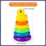 Stacking Toys Rainbow Duck Stacking Tower Puzzle Toys (Random Color) Christmas Halloween Gifts - Image 3