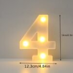 16Cm Led Letter Light With Glow-In-The-Dark Numbers - Warm Yellow Light For Weddings, Birthdays, Christmas, And Home Decor - Battery-Powered, Switch Control, Plastic Construction, Tabletop Lighting | Modern Night Light | Plastic Led Light, Led Lights For Bedroom - Image 34