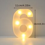 16Cm Led Letter Light With Glow-In-The-Dark Numbers - Warm Yellow Light For Weddings, Birthdays, Christmas, And Home Decor - Battery-Powered, Switch Control, Plastic Construction, Tabletop Lighting | Modern Night Light | Plastic Led Light, Led Lights For Bedroom - Image 35