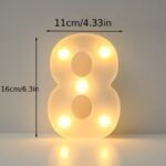 16Cm Led Letter Light With Glow-In-The-Dark Numbers - Warm Yellow Light For Weddings, Birthdays, Christmas, And Home Decor - Battery-Powered, Switch Control, Plastic Construction, Tabletop Lighting | Modern Night Light | Plastic Led Light, Led Lights For Bedroom - Image 37