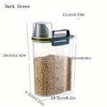 1.5Kg/2Kg Pet Food Storage Container With Measuring Cup, Plastic Square Moisture-Proof Sealed Jar, Uncharged Dog & Cat Supplies Accessories - Image 3