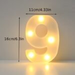 16Cm Led Letter Light With Glow-In-The-Dark Numbers - Warm Yellow Light For Weddings, Birthdays, Christmas, And Home Decor - Battery-Powered, Switch Control, Plastic Construction, Tabletop Lighting | Modern Night Light | Plastic Led Light, Led Lights For Bedroom - Image 38