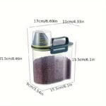 1.5Kg/2Kg Pet Food Storage Container With Measuring Cup, Plastic Square Moisture-Proof Sealed Jar, Uncharged Dog & Cat Supplies Accessories - Image 5