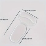 1Pair Gel 4D Anti-Abrasion Foot Artifact Heel Sticker Anti-Drop Heel Anti-Abrasion Foot Shoe Sticker, Shoe Size Is Changed To A Half-Size Insole, Length 5.51In/14Cm, Width 3.35In/8.51Cm - Image 5