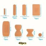 40-Pack Pe Soft Adhesive Bandages, Waterproof Breathable Assorted Styles With Pads For Wound Care - Image 3