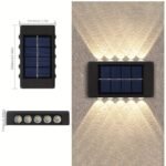 Solar-Powered Outdoor Courtyard Lamp, 10 Led Bead Wall-Mounted Decorative Fence Wash Wall Illumination, Up And Down Illumination, Ip44, Suitable For Exterior Walls, Full-Brightness Use, Energy-Efficient Led Lighting | Modern Pendant Light | Acrylic Led Lights, Outdoor Lights For Patio - Image 6