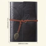 Retro Leaf Leather Loose-Leaf Notebook Strap Portable Travel Record Hand Ledger Learning Stationery - Image 45