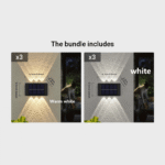 Solar Wall Light - Outdoor Camping Light With 6 Led, Dual Color Lighting For Courtyard, Street, Landscape, Garden Decoration Christmas Gift - Image 11