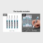 5-6Pcs White Waterproof Gel Roller Ball Pens, 0.7Mm 1Mm 2.5Mm, Medium Point, Alcohol-Based Ink, For Notebook, Plastic Surface, Painting, Marking, Writing - Image 12