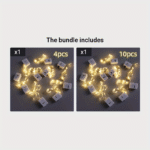 4Pcs/10Pcs Led Fairy Light Battery Powered String Light Silver Wire 201.17 Cm 20 Led Firefly Starry Sky Moon Light Suitable For Diy Wedding, Party, Bedroom, Courtyard, Christmas Atmosphere Light, Cake, Flower Bouquet Decoration - Image 9