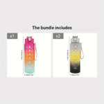 1Pc 300Ml/750Ml Gradient Color Leakproof Water Bottle, 10.14Oz/25.36Oz Portable Motivational Water Cup With Time Marker, Suitable For Outdoor Activities - Image 14