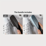 1Pc Ergonomic Long-Handle Shoe & Clothes Cleaning Brush, Soft Bristles, Black - Ideal For Sneakers With White Accents, Gentle On Fabrics - Image 9