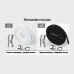 No-Tool Adjustable Shoe Lace Ties - Easy Installation, No Screws Needed, Lightweight & Breathable For Adults Sneakers, White & Light Blue Design, Secure Fit Footwear, Sleek Shoe Design, Durable Shoe Laces - Image 30