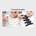 1Pair Rhinestone Decor No-Tie Shoelaces With Buckle, Polyester Fashionable Accessories For Sneakers - Image 24