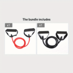 1Pc Premium Tpe Resistance Band - U-Shaped, Elastic Fitness Rope With Comfort Handles In Red/Green/Black - Ideal For Home Workouts & Strength Training - Image 11