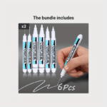 5-6Pcs White Waterproof Gel Roller Ball Pens, 0.7Mm 1Mm 2.5Mm, Medium Point, Alcohol-Based Ink, For Notebook, Plastic Surface, Painting, Marking, Writing - Image 11