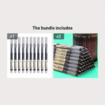 10Pcs/Straight Liquid Ball Pen Quick Drying Test Signature Gel Pen 0.5Mm Black Blue Ink School Office Student Ball Pen Stationery School Rollerball Pen - Image 13