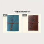 Retro Leaf Leather Loose-Leaf Notebook Strap Portable Travel Record Hand Ledger Learning Stationery - Image 51