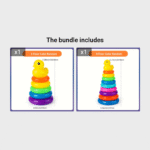 Rainbow Circle Educational Toy - Colorful Stacking Tower With 8 Plastic Rings - Ideal For Sensory Play, Enhances Motor Skills - Perfect Gift For Halloween, Christmas, Thanksgiving, Birthdays - Image 9