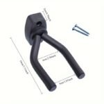 1Pc Black Wall-Mounted Guitar Stand - Abs Material, Secure Home Instrument Display Hook For Guitars, Protects Against Scratches & Dust, Easy Access Design, Display Guitar Stand | Sleek Black Finish | Abs Resin Construction, Guitar Wall Mount - Image 2
