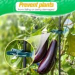 50Pcs Reusable Green Plant Support Clips - Adjustable Garden & Greenhouse Brackets For Vines, Flowers, Seedlings, And Tomatoes - Durable Green Plastic With Metal Clasps For Secure Plant Growth, Garden Support Accessories | Secure Gardening Clips | Reusable Garden Clips - Image 7