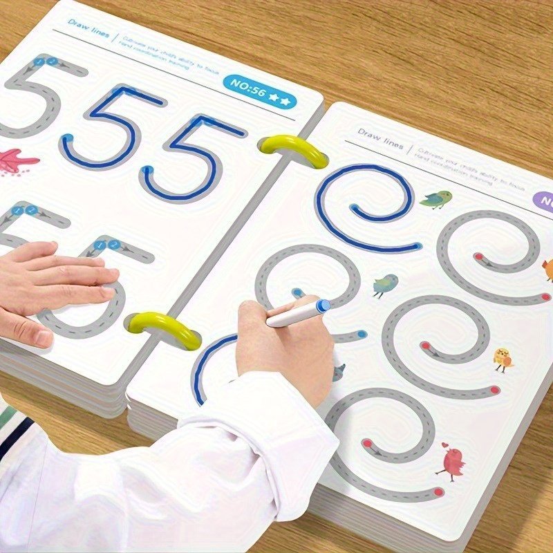 product-open-11488651fb8b4b85b56710263ce02a25-goods.jpeg 32-Page Reusable Magic Practice Copybook Set | Whole Brain Development Training, Pen Control Training, And Drawing Education Workbook | Learning Writing Skills, Paper Material, Educational Workbook | Colorful Pages | Durable Bindin - Image 1