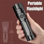 One Super Bright Flashlight, Usb Rechargeable, Retractable Focus, Wide Beam, Handheld Emergency Lighting Flashlight, Suitable For Outdoor, Exploration, And Work Lighting - Image 3