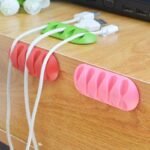 Silicone Cable Organizer With 5-Hole Design - Multi-Slot Wire Winder For Desk, Nightstand & Office - Tangle-Free Cord Management, Space-Saving Cable Storage - Durable Non-Slip Charging Cable Holder (Creative Gift Idea), Desk Organization, Compact Organizer, Sturdy Construction, Tech Enthusiasts