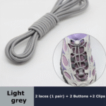 Shoelace 1 Pair Round Elastic Shoelaces Suitable For Various Shoe Accessories No Tie Shoelace Fixed Stretching Locking Lazy Laces - Image 9