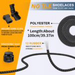 Shoelace 1 Pair Round Elastic Shoelaces Suitable For Various Shoe Accessories No Tie Shoelace Fixed Stretching Locking Lazy Laces - Image 2