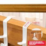 1Pc Over-The-Door Plastic Hanger In White Or Beige - Easy Install, Space-Saving Hook Rack For Clothes, Bags & Towels - Stylish Home Organization Solution For Bedroom & Beyond - Image 8