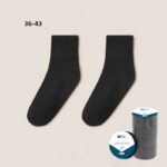 5 Pairs Disposable Travel Socks, Breathable Compression, Medium & Short Length, Solid Color, Polyester 80%, Spandex 20%, Knit Fabric, Portable For Travel - Image 7