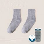 5 Pairs Disposable Travel Socks, Breathable Compression, Medium & Short Length, Solid Color, Polyester 80%, Spandex 20%, Knit Fabric, Portable For Travel - Image 11