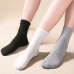 5 Pairs Disposable Travel Socks, Breathable Compression, Medium & Short Length, Solid Color, Polyester 80%, Spandex 20%, Knit Fabric, Portable For Travel - Image 14