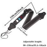 1Pc Adjustable Black Guitar Strap With Red & Blue Accents - Detachable Paddles, Comfortable Shoulder Pad For Acoustic & Electric Guitars, Secure Fit For Bass & Folk Instruments, Guitar Accessories, Musician Gear, Sleek Design, Durable Construction - Image 2