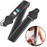 1Pc Adjustable Black Guitar Strap With Red & Blue Accents - Detachable Paddles, Comfortable Shoulder Pad For Acoustic & Electric Guitars, Secure Fit For Bass & Folk Instruments, Guitar Accessories, Musician Gear, Sleek Design, Durable Construction