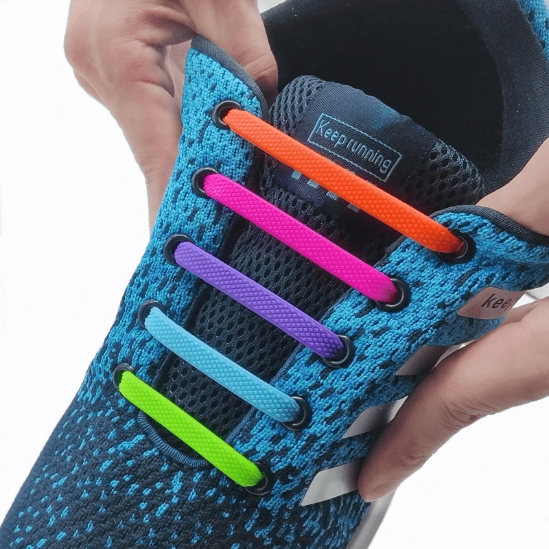 product-open-2023-05-29-1685359424061-e10fad5687c544c595db3a41eff14726-goods.png 16Pcs Silicone Elastic Laces, No-Tie Fashion Sports Shoelaces, Quick & Easy Installation, Durable Replacement For Sneakers, Design - Image 1