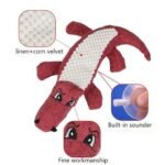 1Pc Durable Crocodile-Shaped Interactive Plush Toy For Dogs - Satisfies Natural Chewing Instinct, Provides Mental Stimulation, And Encourages Active Play - Soft, Textured, And Squeaky Design For Endless Fun - Image 4