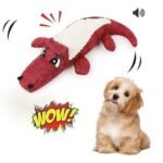 1Pc Durable Crocodile-Shaped Interactive Plush Toy For Dogs - Satisfies Natural Chewing Instinct, Provides Mental Stimulation, And Encourages Active Play - Soft, Textured, And Squeaky Design For Endless Fun - Image 9