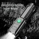 1Pc Powerful Zoomable Flashlight, Outdoor Multi-Functional Portable Home Small Flashlight, Telescopic Zoom Light, Flashlight Mini, Heavy Duty Flashlight, Mini Flashlight Keychain, Ultra Bright Flashlight, Flashlight, Camping Gear, Outdoor Lighting, Keychain Light, Portable Light, Longlasting Light, Sturdy Flashlight, Powerful Torch, Handheld Light, Emergency Preparedness, Outdoor Enthusiasts - Image 2