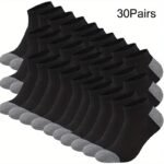 10/20/30Pairs Men'S Fashion Color Block Low Cut Ankle Socks, Breathable Comfy Sweat Absorption Socks, Men'S Socks - Image 15